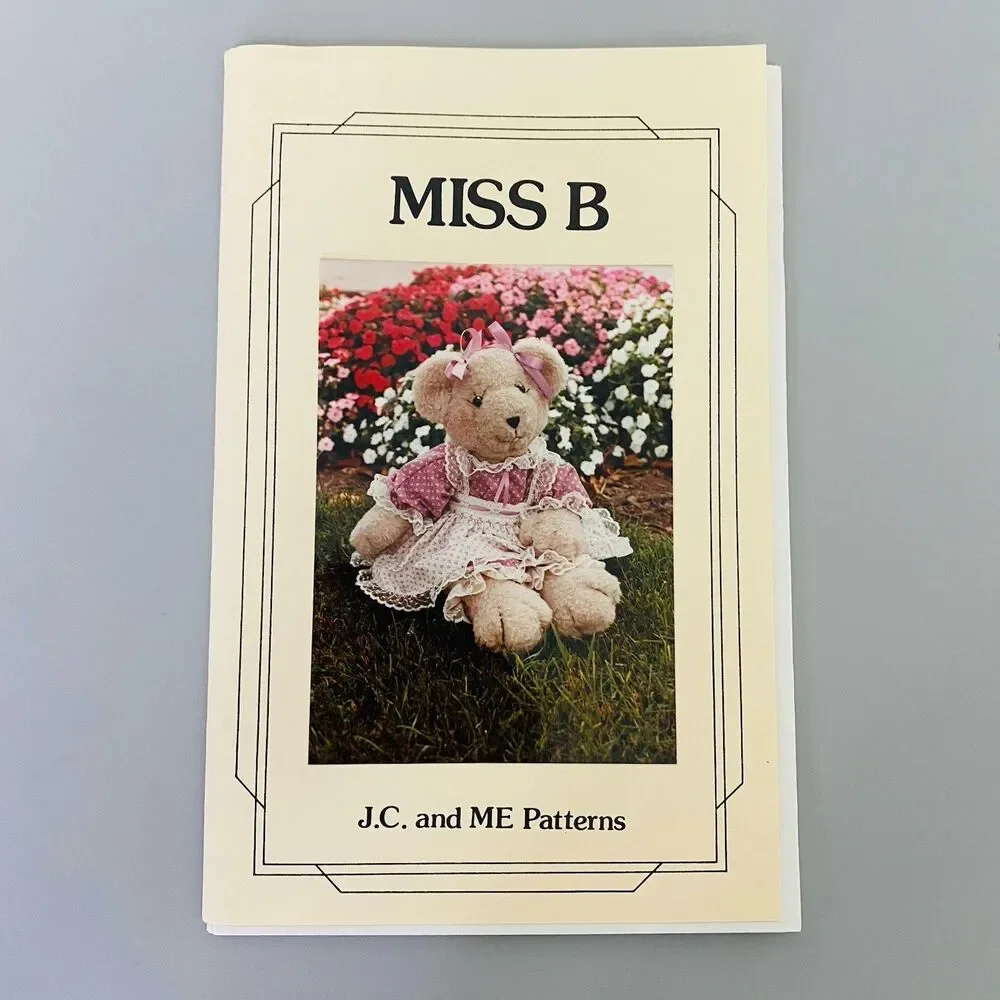 Vintage Miss B Teddy Bear Sewing Pattern JC and ME Patterns 1983 Plush Doll